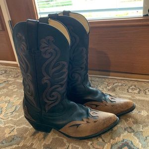 Durango two tone Black/Brown Leather Cowboy Boots
